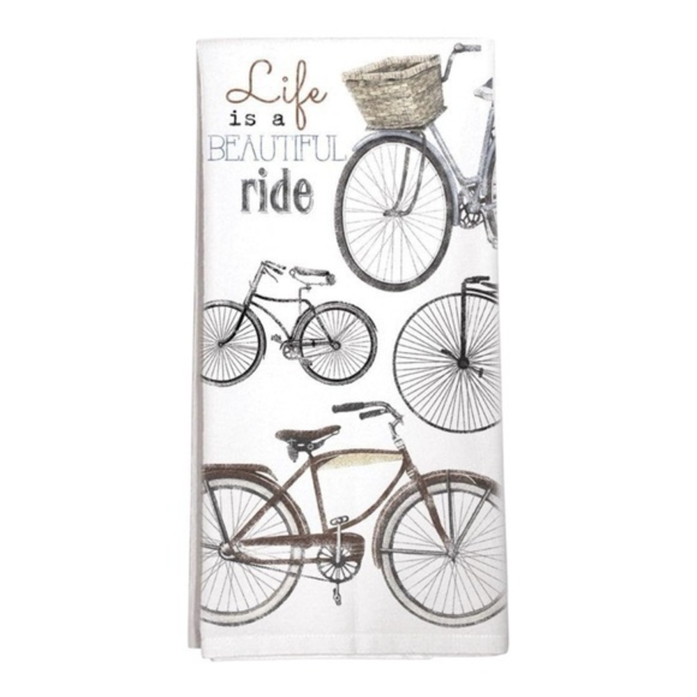 3/$25 Montgomery Street Designs Bicycle Print Kitchen Flour Sack Towel